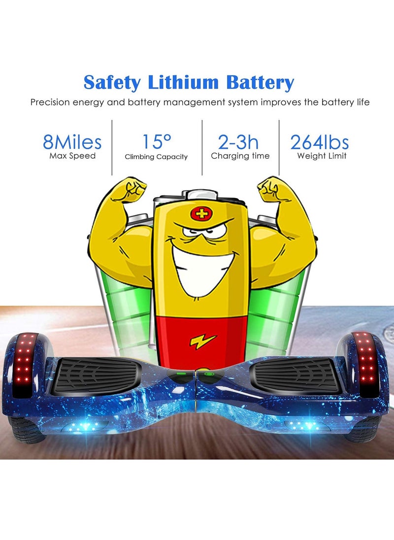 Hoverboard 6.5 Inch Self-balancing Scooter Hoverboard With Sheels Bluetooth Speaker LED Light Suitable For Children Adults
