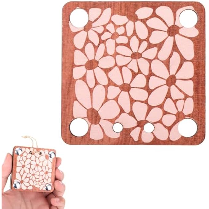 MINI WOODEN FLOWER PRESS KIT, SMALL PORTABLE 2.56X2.56 INCH PLANT PRESERVATION TOOL FOR DIY CRAFT LOVERS, BOTANICAL HERBARIUM PRESS SET, CREATIVE ARTS - Image 2