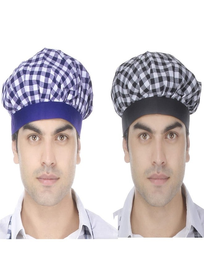 Switchon قبعة طاهٍ قابلة للطي من Switchon، عبوة من قطعتين (أزرق وأسود) - Image 1