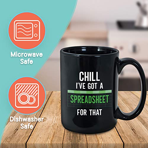 Bubble Hugs Accountant Coffee Mugs 15 oz Black, I've Got A Spreadsheet Work Number Accounting - Image 2