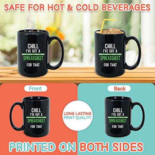 Bubble Hugs Accountant Coffee Mugs 15 oz Black, I've Got A Spreadsheet Work Number Accounting - Image 3