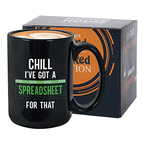 Bubble Hugs Accountant Coffee Mugs 15 oz Black, I've Got A Spreadsheet Work Number Accounting - Image 1
