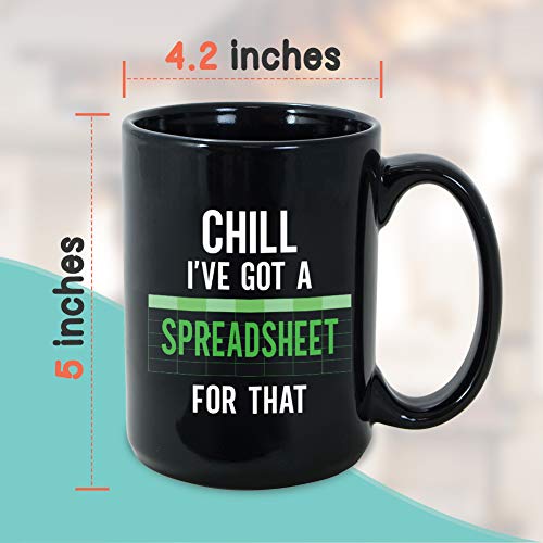 Bubble Hugs Accountant Coffee Mugs 15 oz Black, I've Got A Spreadsheet Work Number Accounting - Image 4