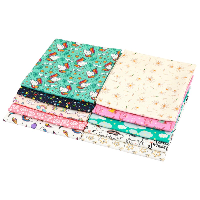 Craftido -25 Options- 100% Cotton Quilting Fabric Bundles 10pcs Fat Quarters 18â€x21â€-Medium Weight 5.2 oz- Soft Cotton for Quilting, Sewing Project, Patchwork, DIY Crafts â€“ Day Dreaming - Image 3