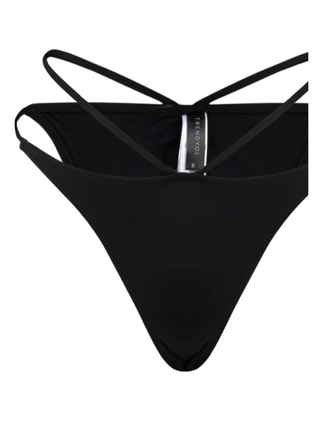 trendyol - Black Piping High Leg Bikini Bottom TBESS23BA00032 - Image 1