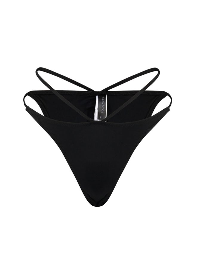 trendyol - Black Piping High Leg Bikini Bottom TBESS23BA00032 - Image 1