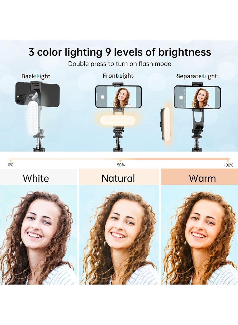 Stable Selfie Stick Tripod with Fill Light, 44 Inch Extendable Selfie Stick with Wireless Remote and Tripod Stand 360 Rotation for iPhone 15/14/13/12/11 Pro/XS Max/XS/XR/X/8/7, Samsung and Smartphone - Image 2