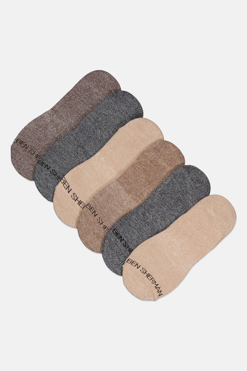 Ben Sherman Men 6 Pairs Brand Logo No Show Socks, Multicolor  - Image 1