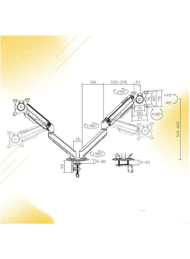 Dual Monitor Arm with Shock Absorber - Image 3