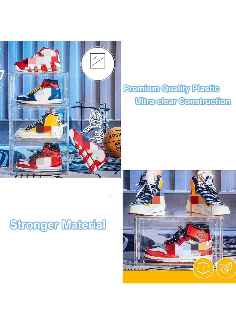 Organized Home - Magnetic Drop Front Shoe Box Ultra Clear Acrylic Display Stackable Shoe Storage Sneaker Storage Shoe Container Clear Closet Shelf Shoe Organizer - Image 1