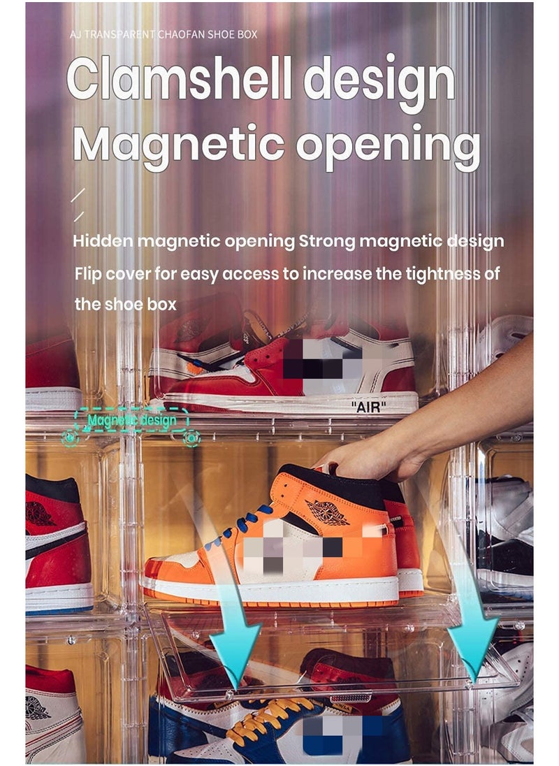 Organized Home - Magnetic Drop Front Shoe Box Ultra Clear Acrylic Display Stackable Shoe Storage Sneaker Storage Shoe Container Clear Closet Shelf Shoe Organizer - Image 1