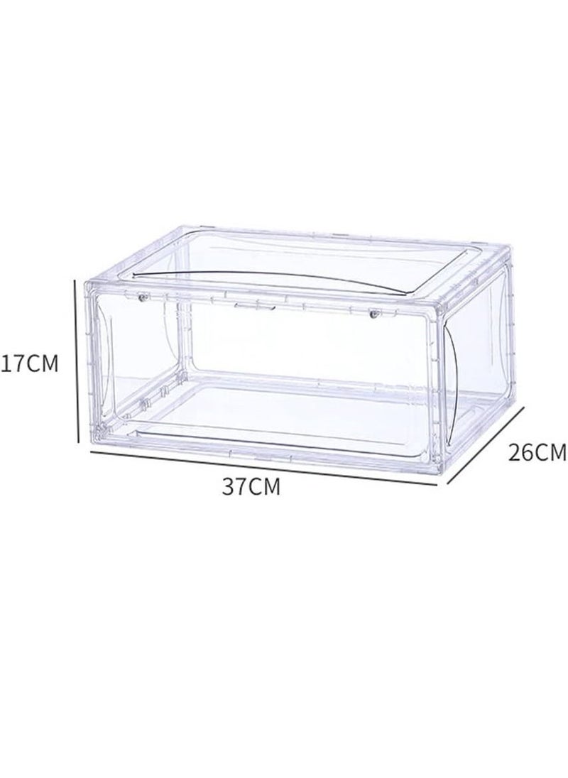 Organized Home - Magnetic Drop Front Shoe Box Ultra Clear Acrylic Display Stackable Shoe Storage Sneaker Storage Shoe Container Clear Closet Shelf Shoe Organizer - Image 1