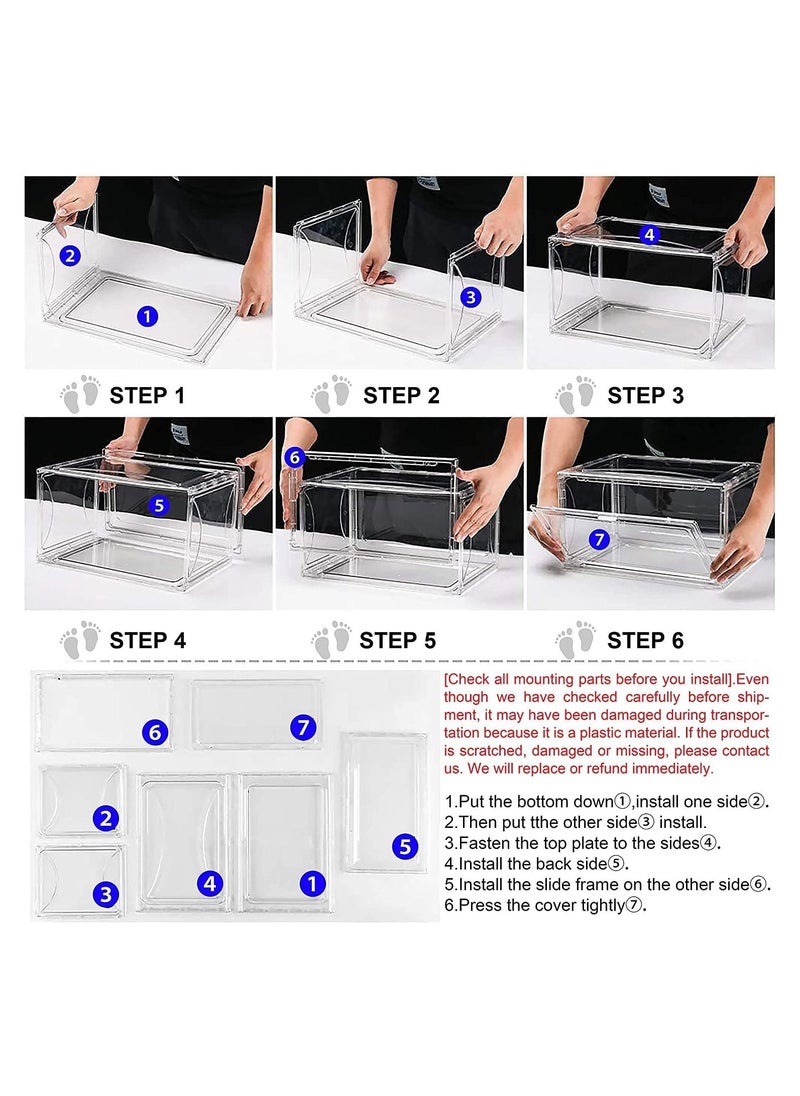 Organized Home - Magnetic Drop Front Shoe Box Ultra Clear Acrylic Display Stackable Shoe Storage Sneaker Storage Shoe Container Clear Closet Shelf Shoe Organizer - Image 1