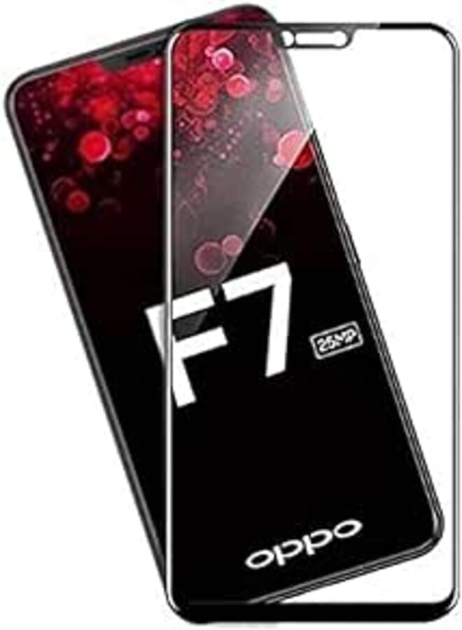 OR Other Oppo F7 5D Tempered Glass Screen Protector , Black