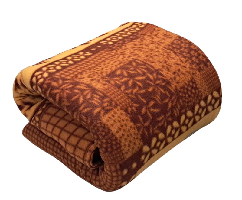 MAMRAJ Single Bed ||Fleece|| Quilt Cover/Duvet Cover/Rajai Cover/Blanket Cover for Winters (60×90 Inches) (GC-Rust) - Image 1