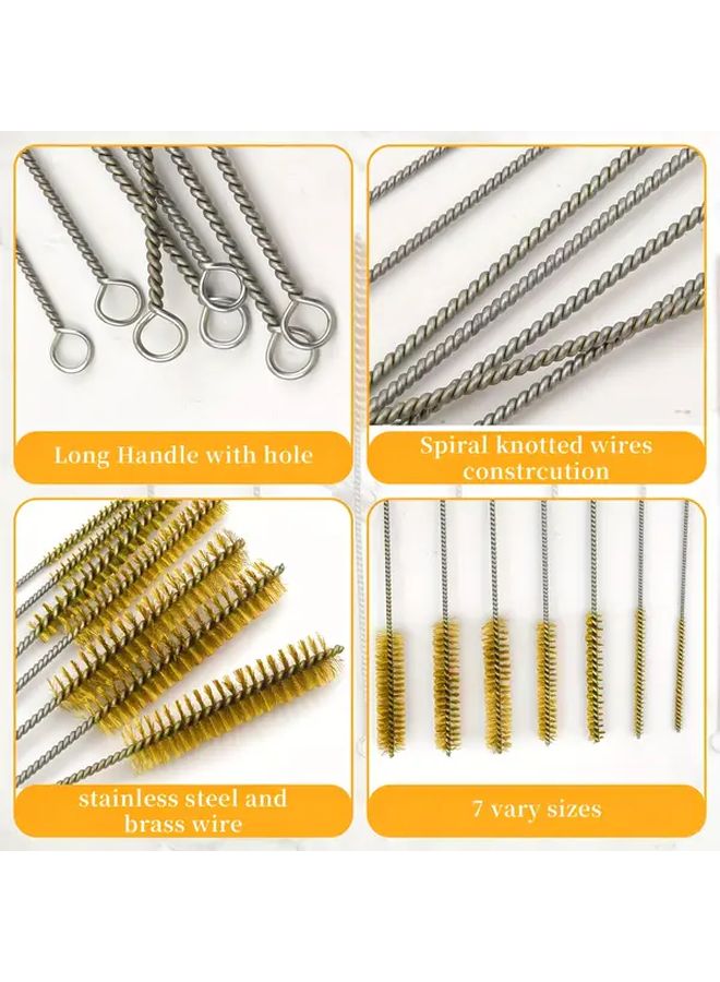 7pcs Steel Wire Tube Brush Kit Heavy Duty Metal Brushes For Pipes Drains Cleaning - Image 5