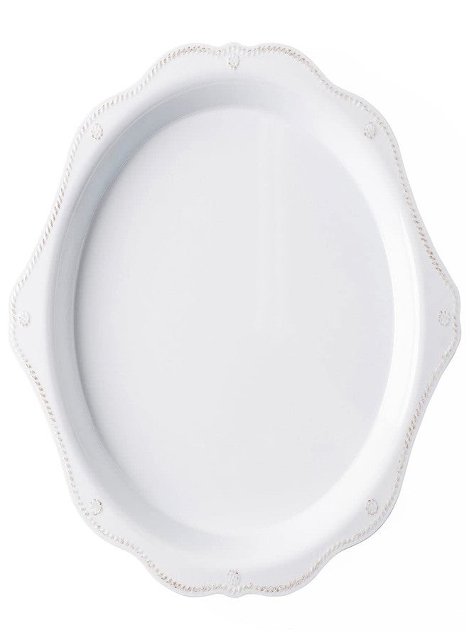 Juliska Berry & Thread Melamine Platter - Whitewash - Unbreakable White Embossed Plate - Image 1