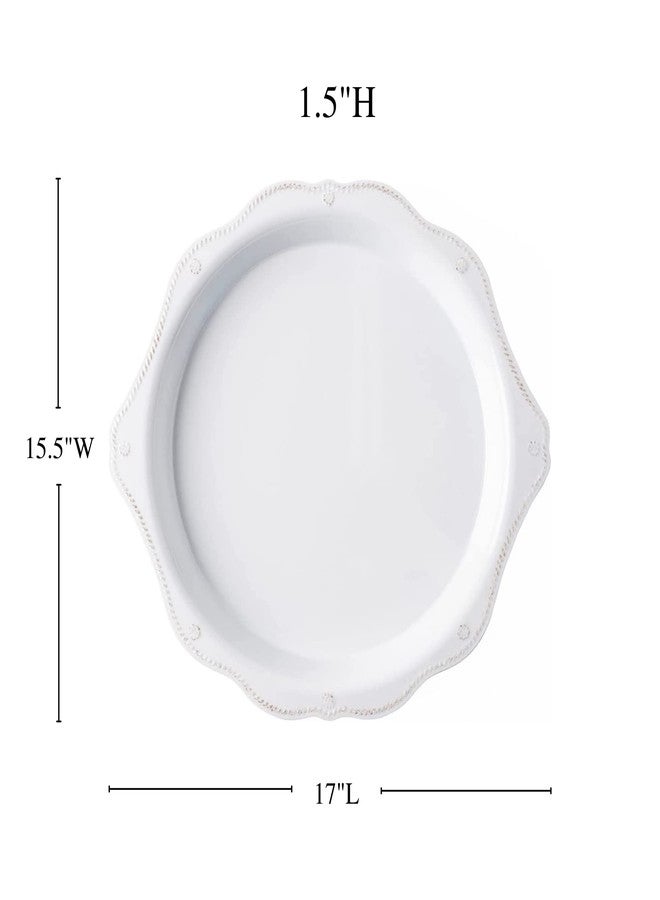 Juliska Berry & Thread Melamine Platter - Whitewash - Unbreakable White Embossed Plate - Image 2