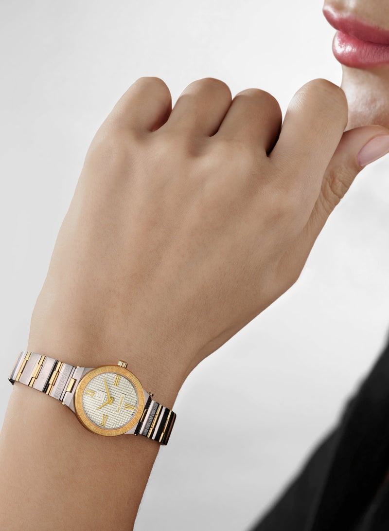 Guy Laroche Sacha Watch for Women with Silver and Gold Stainless Steel Bracelet 32 mm 5 Atm  - Image 5