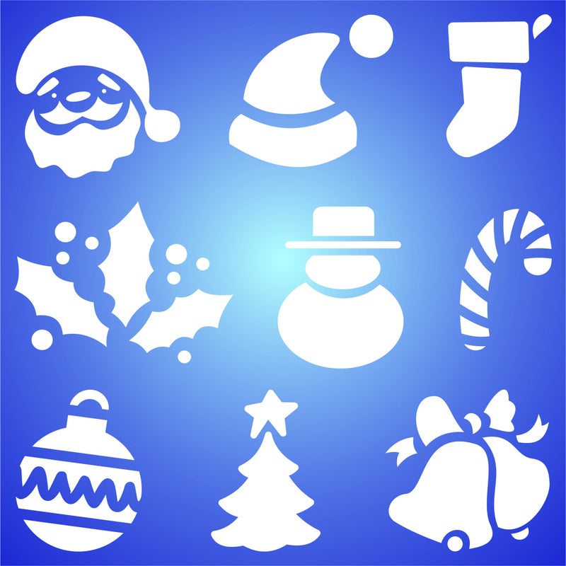 CLODEGS Christmas Designs Stencil - 6.5 x 6.5 inch (M) - Reusable Kids DIY Christmas Card Stencil Template - Use on Paper Projects Scrapbook Journal Walls Floors Fabric Furniture Glass Wood etc. - Image 5