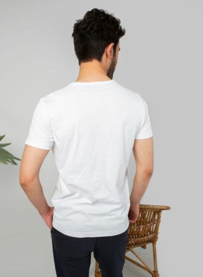Eid Mubarak Islamic Fasting Outfit Crew Neck Short Sleeve T-Shirt - White - Image 2