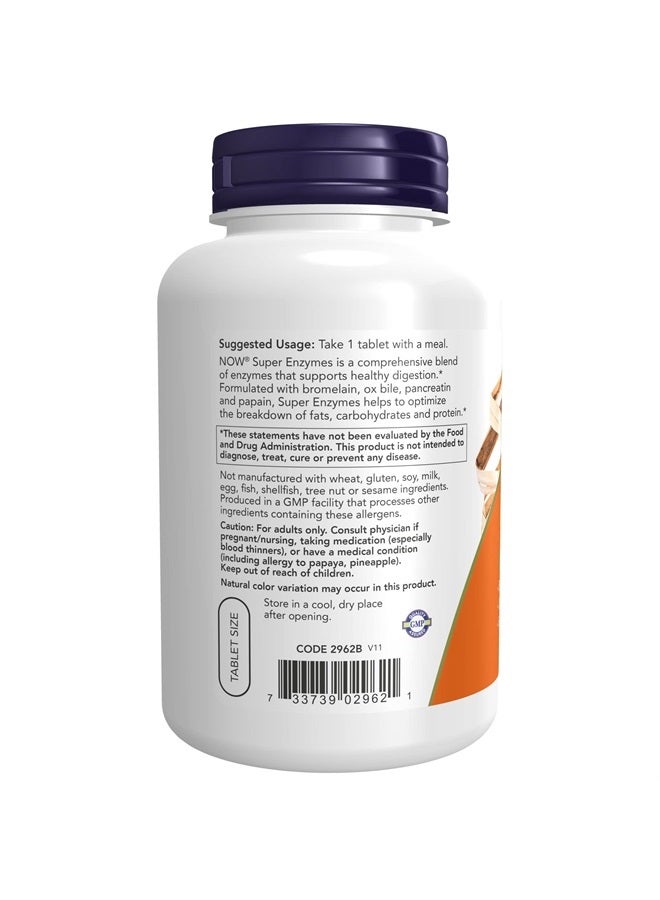 now Supplements, Super Enzymes, Formulated with Bromelain, Ox Bile, Pancreatin and Papain, 180 Tablets - Image 3