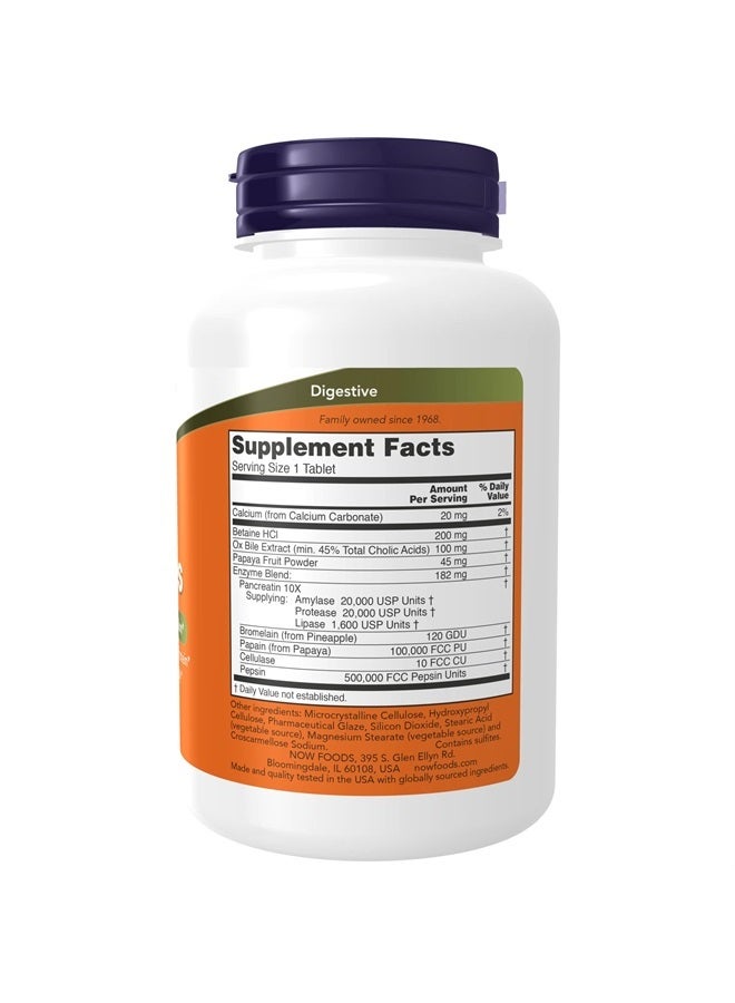 now Supplements, Super Enzymes, Formulated with Bromelain, Ox Bile, Pancreatin and Papain, 180 Tablets - Image 2