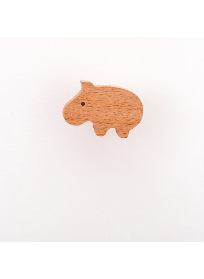 5-pieces Cartoon Animal Shape Zoo Theme Wooden Wall Mounted Hook For Kids Room Rabbit Lion Cute Wall Cloth Hat Key Hanging Hook For Livingroom Entrance Bedroom - Image 4