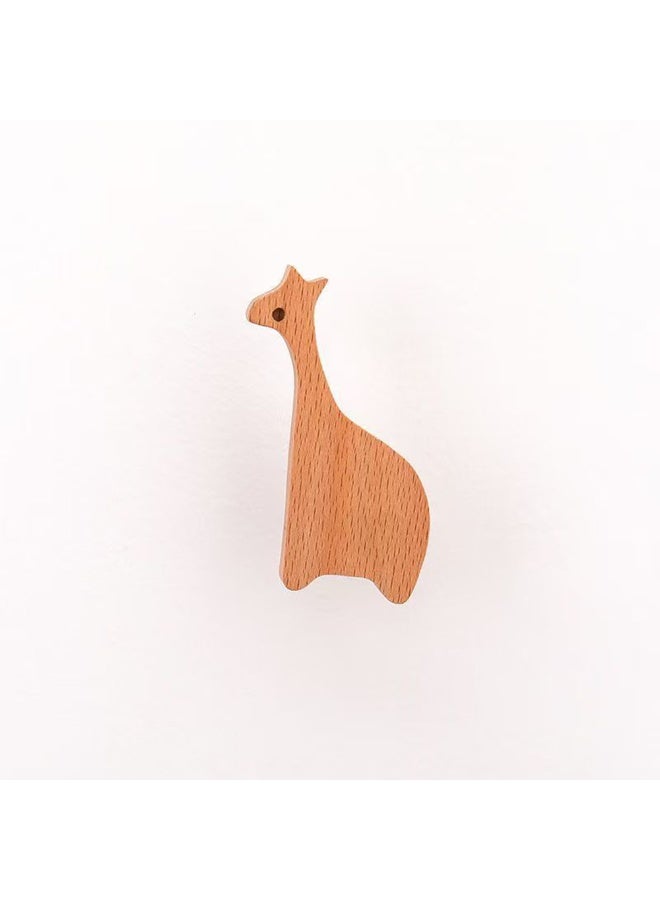5-pieces Cartoon Animal Shape Zoo Theme Wooden Wall Mounted Hook For Kids Room Rabbit Lion Cute Wall Cloth Hat Key Hanging Hook For Livingroom Entrance Bedroom - Image 3