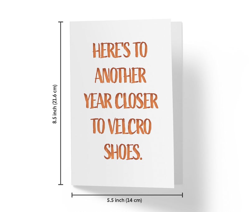 Karto Funny Birthday Card for Men Women - Large 5.5x8.5 inch Happy Birthday Cards for Mom Dad Brother Sister - 30th 40th 50th 60th 70th - Velcro Shoes - Image 4