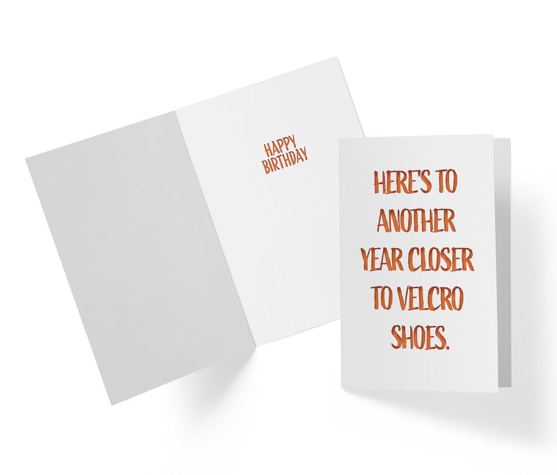Karto Funny Birthday Card for Men Women - Large 5.5x8.5 inch Happy Birthday Cards for Mom Dad Brother Sister - 30th 40th 50th 60th 70th - Velcro Shoes - Image 3