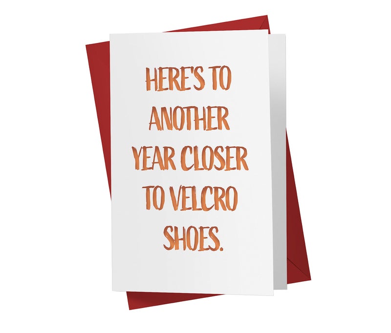 Karto Funny Birthday Card for Men Women - Large 5.5x8.5 inch Happy Birthday Cards for Mom Dad Brother Sister - 30th 40th 50th 60th 70th - Velcro Shoes - Image 1
