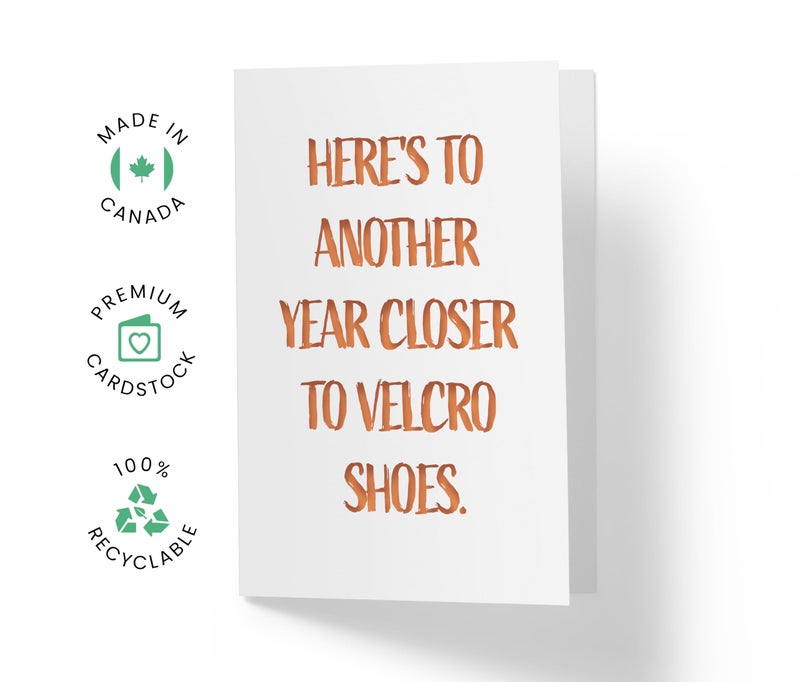 Karto Funny Birthday Card for Men Women - Large 5.5x8.5 inch Happy Birthday Cards for Mom Dad Brother Sister - 30th 40th 50th 60th 70th - Velcro Shoes - Image 2