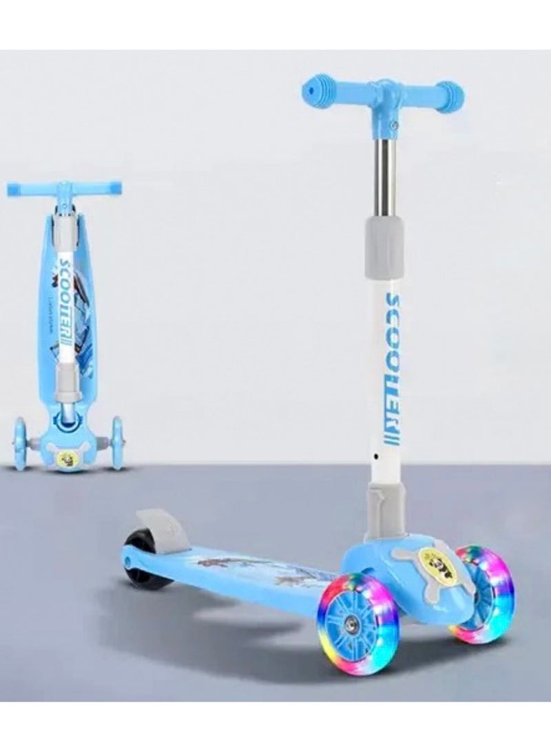 سكوتر أطفال بثلاث عجلات مضيئة – قابل للطي والتعديل - Image 1
