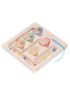 نيبمينينت Magnetic Color and Number Maze Wooden Magnet Matching Counting Puzzle Board Educational Children Sorting Toy with Pen Ice Cream  - Image 2