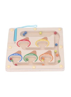 نيبمينينت Magnetic Color and Number Maze Wooden Magnet Matching Counting Puzzle Board Educational Children Sorting Toy with Pen Ice Cream  - Image 5