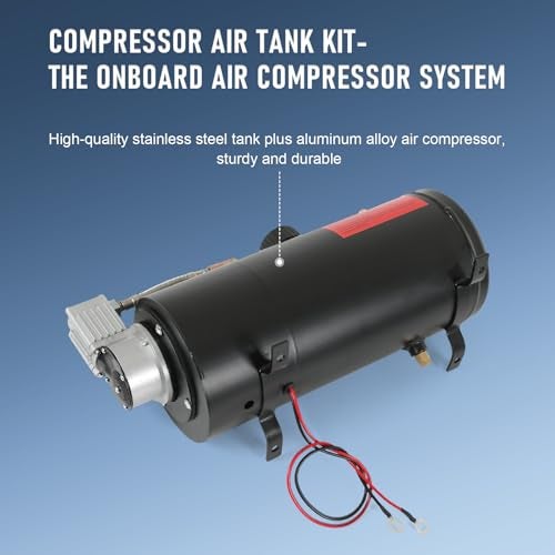 LDMINDA DC 12V MAX 150PSI Air Compressor Tank Pump with 3 Liter Tank 0.8 Gallon Portable Air Compressor Pump for Train Truck Pickup Motorhome Horns On Board 3L Train Inflator - Image 3