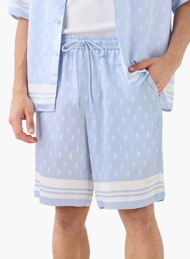 Emperor Printed Shorts with Flexi Waist and Pockets