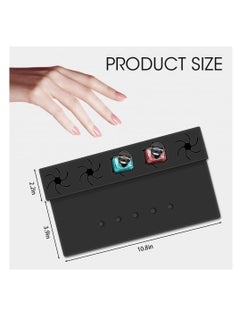 XiuWoo Nail Polish Silicone Holder, Fingernail Painting Tools, 2 in 1 Organizer with Fixed Finger Anti-Spill Bottle Stand and Separators for Pedicure Manicure, Black  - Image 2
