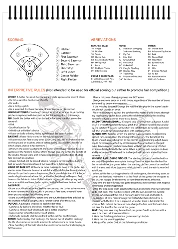 Perfect Strike Archery Perfect Strike Baseball Scorebook with Rules and Scoring Instructions : Heavy Duty Score Keeping Book. Great for Baseball and Softball. (1) - Image 3