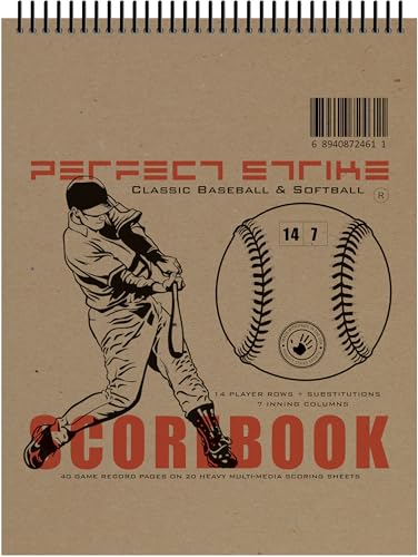 Perfect Strike Archery Perfect Strike Baseball Scorebook with Rules and Scoring Instructions : Heavy Duty Score Keeping Book. Great for Baseball and Softball. (1) - Image 1