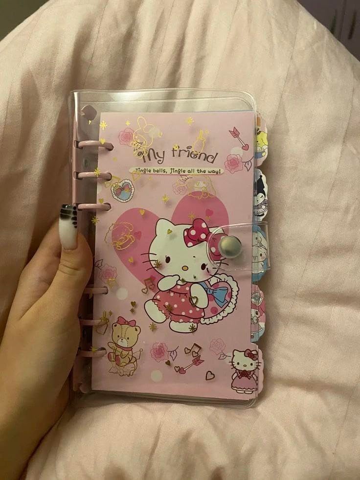 SWOPPERRY Korean Stationery Mini Transparent 3-Hole Binder Spiral Diary Notebook – Cute Kawaii Portable Journal Notebook Agenda for Girls & Students (80+ Pages) (BOBO RABBIT) - Image 5