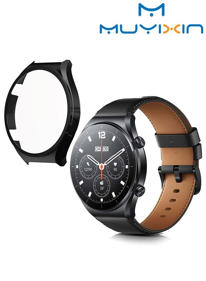 Muyixin متوافق مع حافظة Xiaomi Watch S1 الصلبة من البولي كربونات مع حافظة واقي شاشة رفيعة للغاية من الزجاج المقوى عالي الدقة - Image 1
