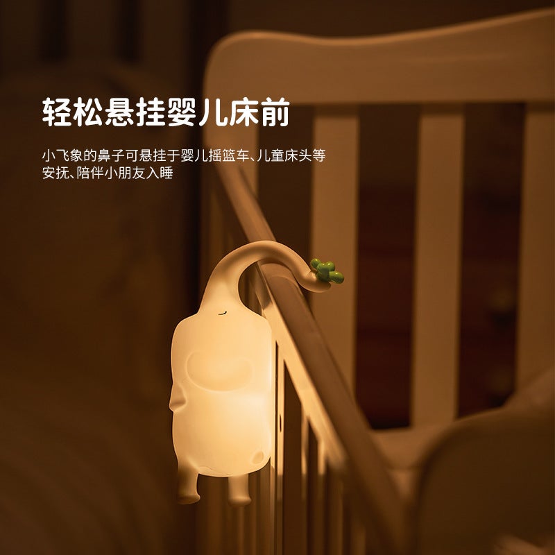 Cute Dumbo Silicone Pat Night Light - Soft Safe Silicone Material Gentle Cozy Ambient Light for Bedroom Bedside Outdoor Camping Sleep Accompanying - Image 4