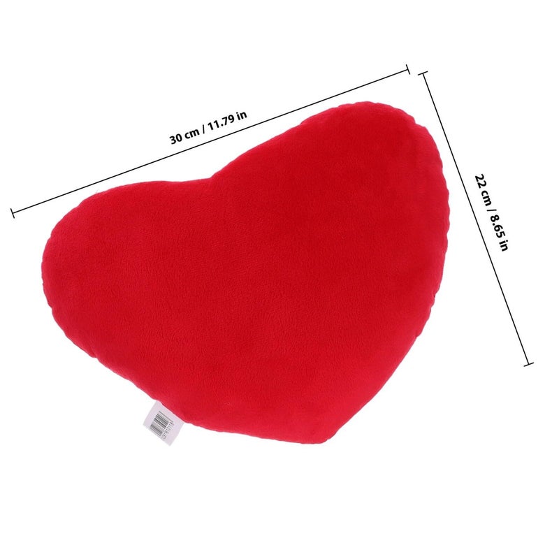 Kichvoe Red Stuffed Heart Pillow 30cm Decorative Throw Cushion for Sofa Living Room - Image 3