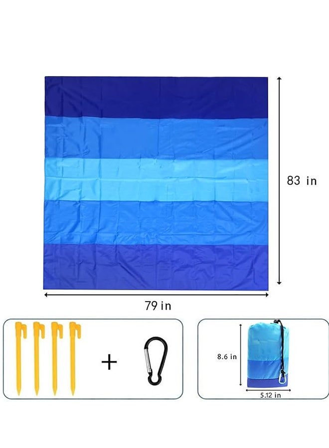 TodyJeyHo Beach Blanket Waterproof Sandproof Beach Mat 79" X 83" /10'x9'for 2-8 Adults Quick Drying Outdoor Picnic Mat Beach Accessories for Travel, Camping, Hiking - Image 2