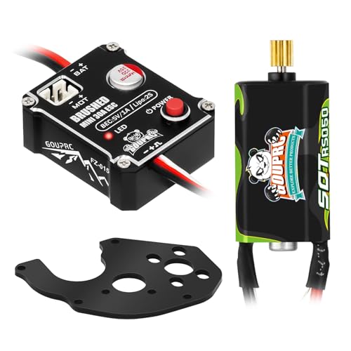 GOUP RC GOUPRC Brushed Mini ESC 30A with 50T Brushed Motor Motor Mount Combo Kit for 124 Axial SCX24 AX24 RC Crawler Upgrades - Image 1