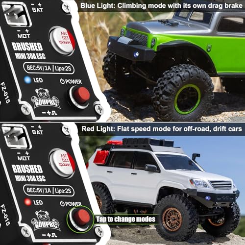 GOUP RC GOUPRC Brushed Mini ESC 30A with 50T Brushed Motor Motor Mount Combo Kit for 124 Axial SCX24 AX24 RC Crawler Upgrades - Image 5