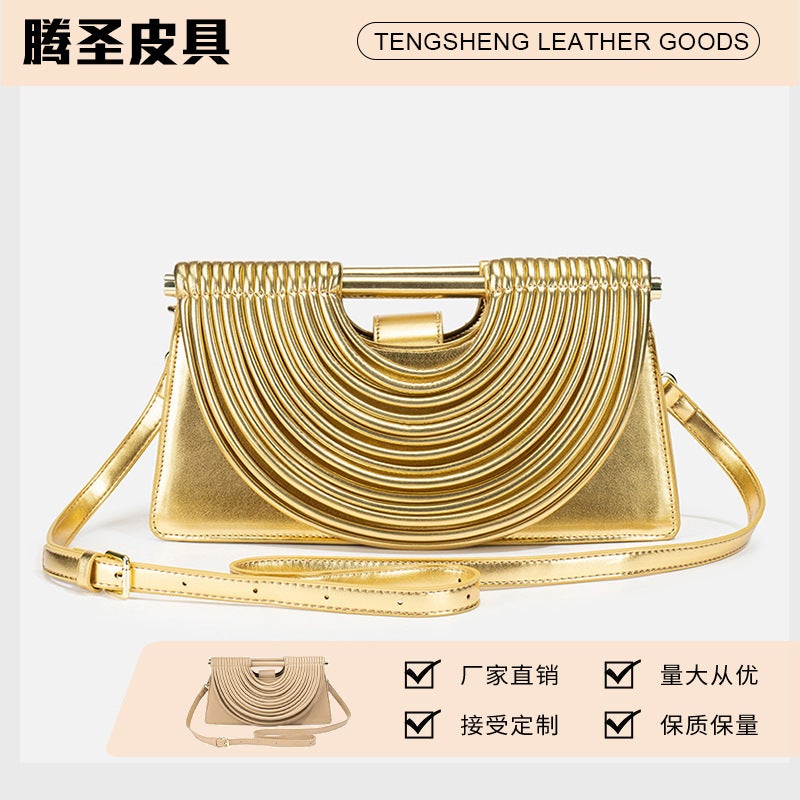 Ready-Made Bags For Women, Popular Handmade Design Woven Noodle Bags, High-End Portable Dinner Shoulder Crossbody Bags - Image 2