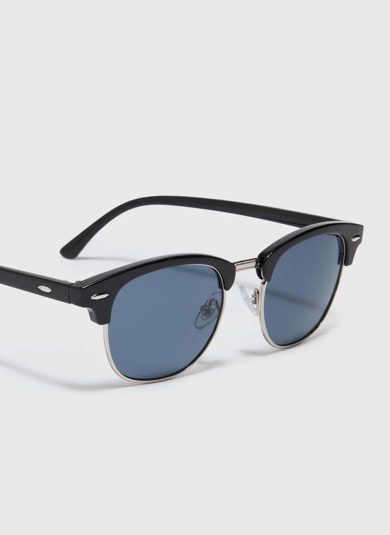 ماتلان Black Plastic Retro Sunglasses